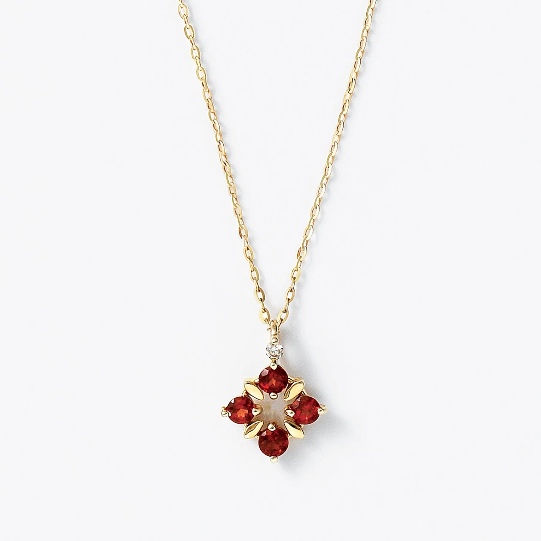 10K Illumination Garnet Necklace (Yellow Gold)