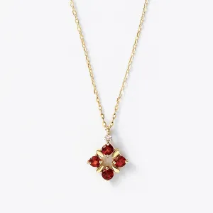 10K Illumination Garnet Necklace (Yellow Gold)
