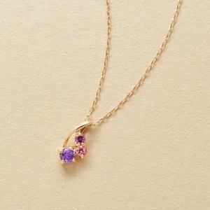 10K Multicolor Twisted Line Necklace (Rose Gold)