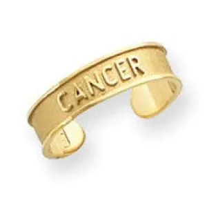 14k Yellow Gold Cancer Toe Ring