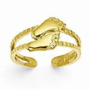 14k Yellow Gold Feet Toe Ring
