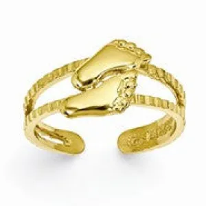 14k Yellow Gold Feet Toe Ring