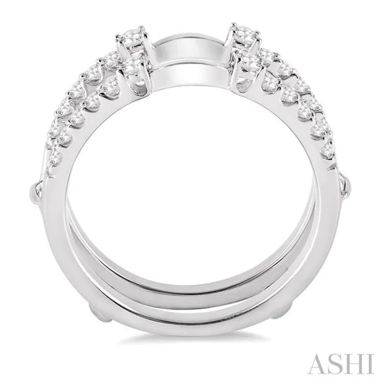 3/8 ctw Round Cut Diamond Insert Ring in 14K White Gold