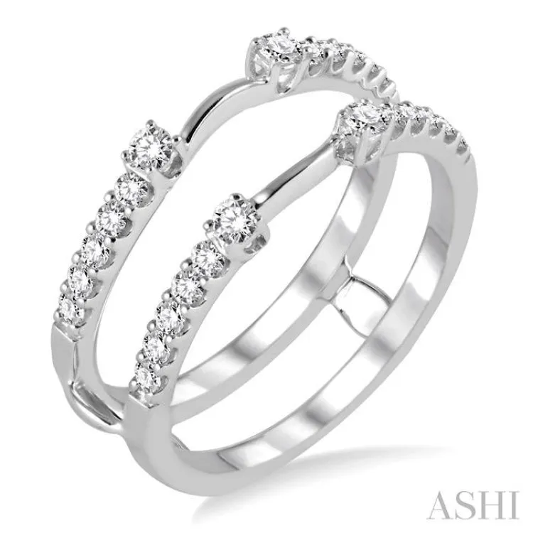 3/8 ctw Round Cut Diamond Insert Ring in 14K White Gold