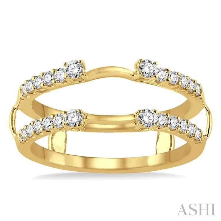 3/8 ctw Round Cut Diamond Insert Ring in 14K Yellow Gold