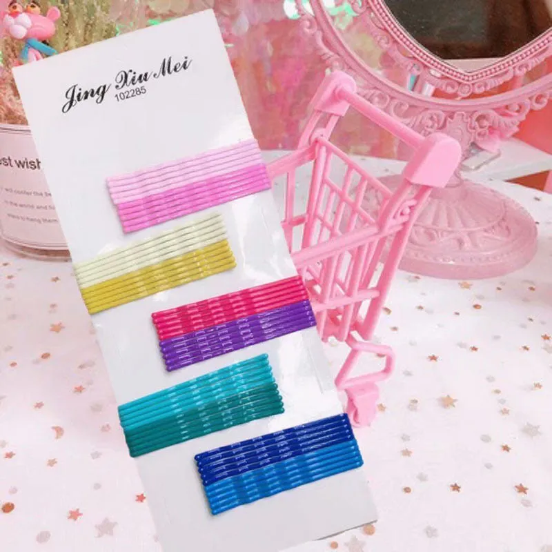 50 packs of Ya Ya with hairpin candy color small clips Korean net red color wind word chuck jewelry card female