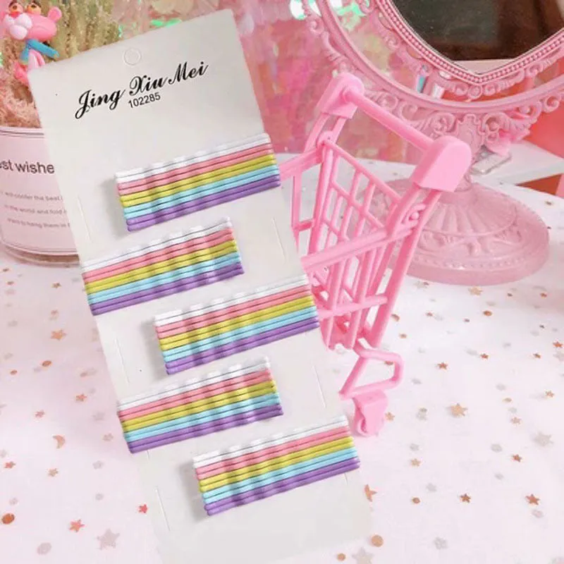 50 packs of Ya Ya with hairpin candy color small clips Korean net red color wind word chuck jewelry card female