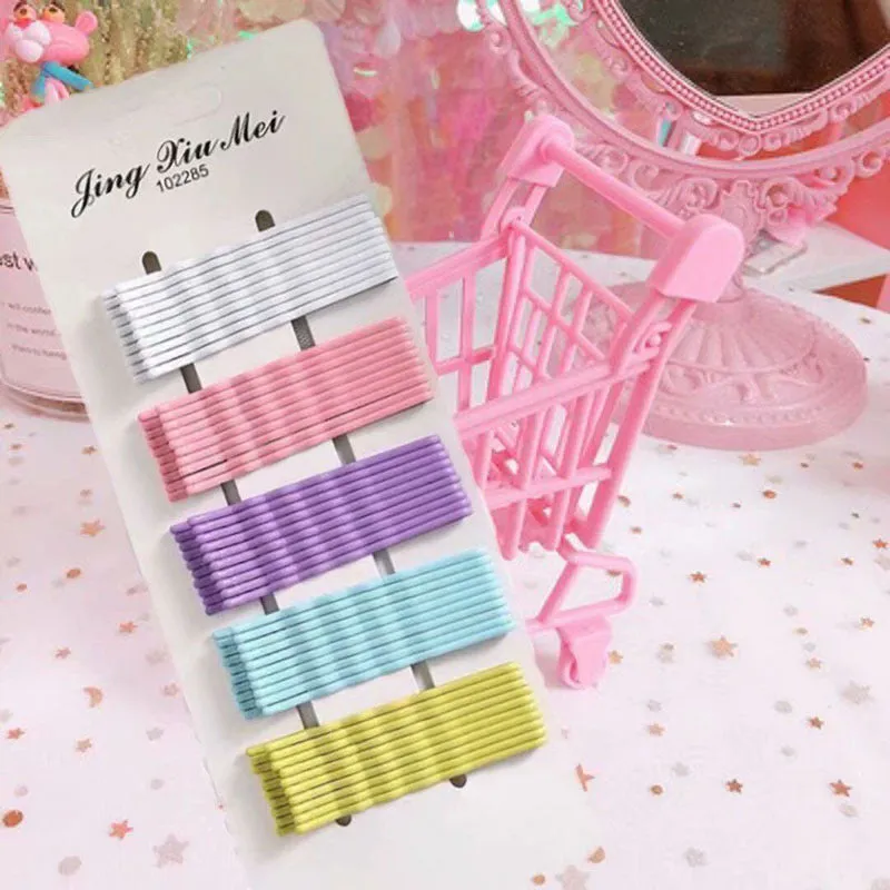 50 packs of Ya Ya with hairpin candy color small clips Korean net red color wind word chuck jewelry card female