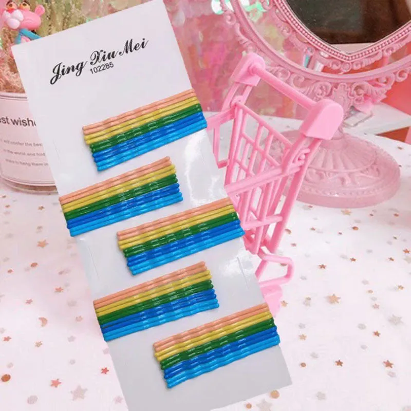 50 packs of Ya Ya with hairpin candy color small clips Korean net red color wind word chuck jewelry card female