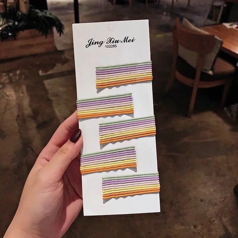 50 packs of Ya Ya with hairpin candy color small clips Korean net red color wind word chuck jewelry card female