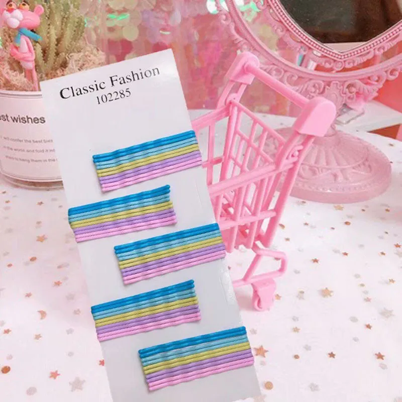 50 packs of Ya Ya with hairpin candy color small clips Korean net red color wind word chuck jewelry card female