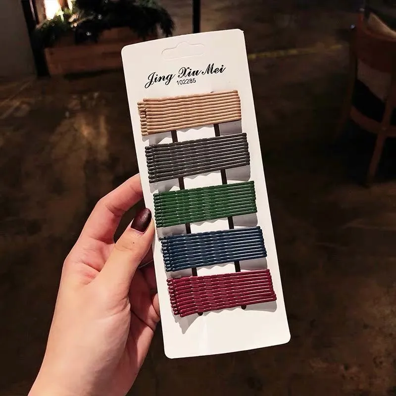 50 packs of Ya Ya with hairpin candy color small clips Korean net red color wind word chuck jewelry card female