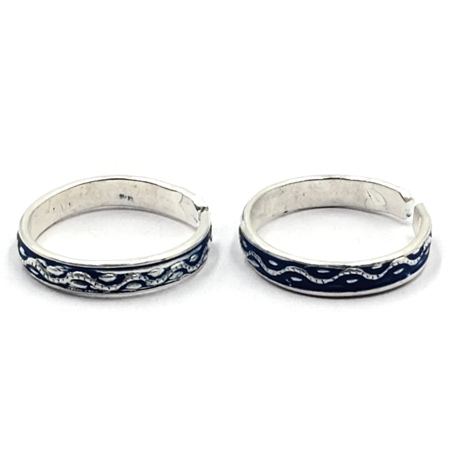 925 Sterling Silver Multicolor Toe-rings - Design #18