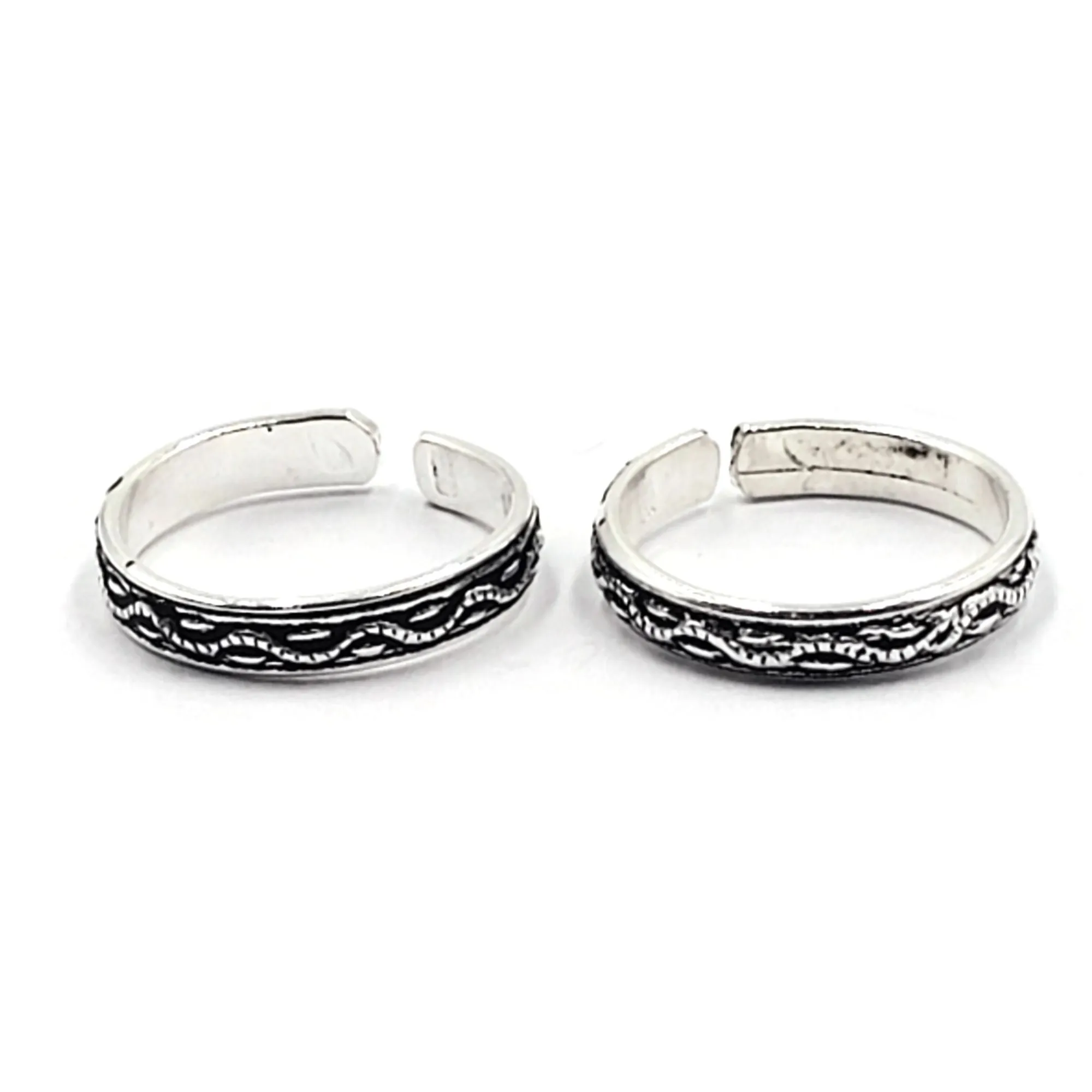 925 Sterling Silver Multicolor Toe-rings - Design #18