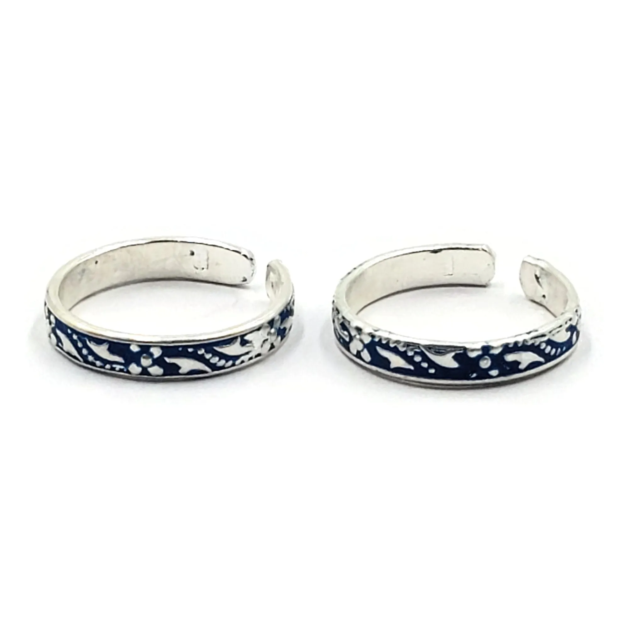 925 Sterling Silver Multicolor Toe-rings - Design #24