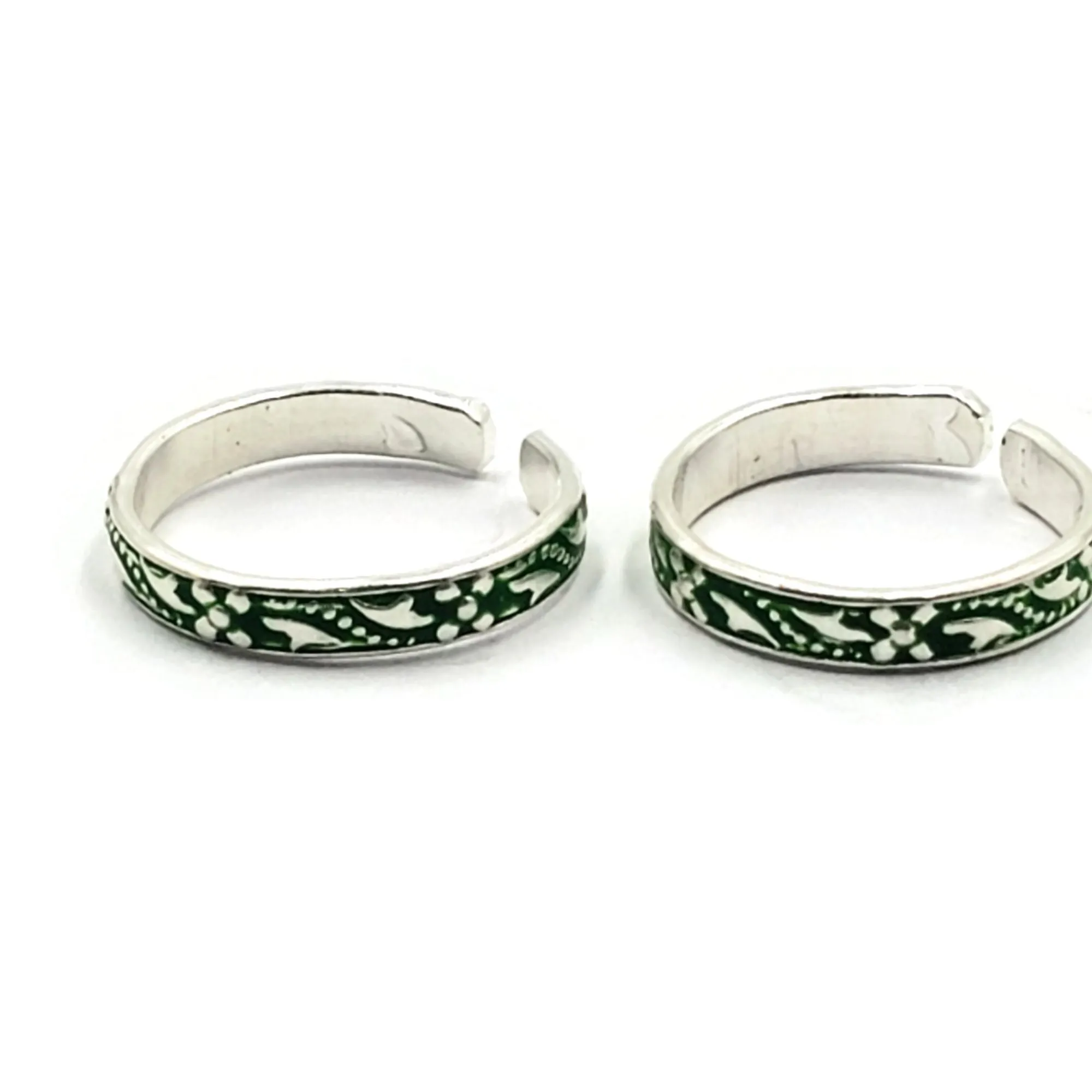 925 Sterling Silver Multicolor Toe-rings - Design #24