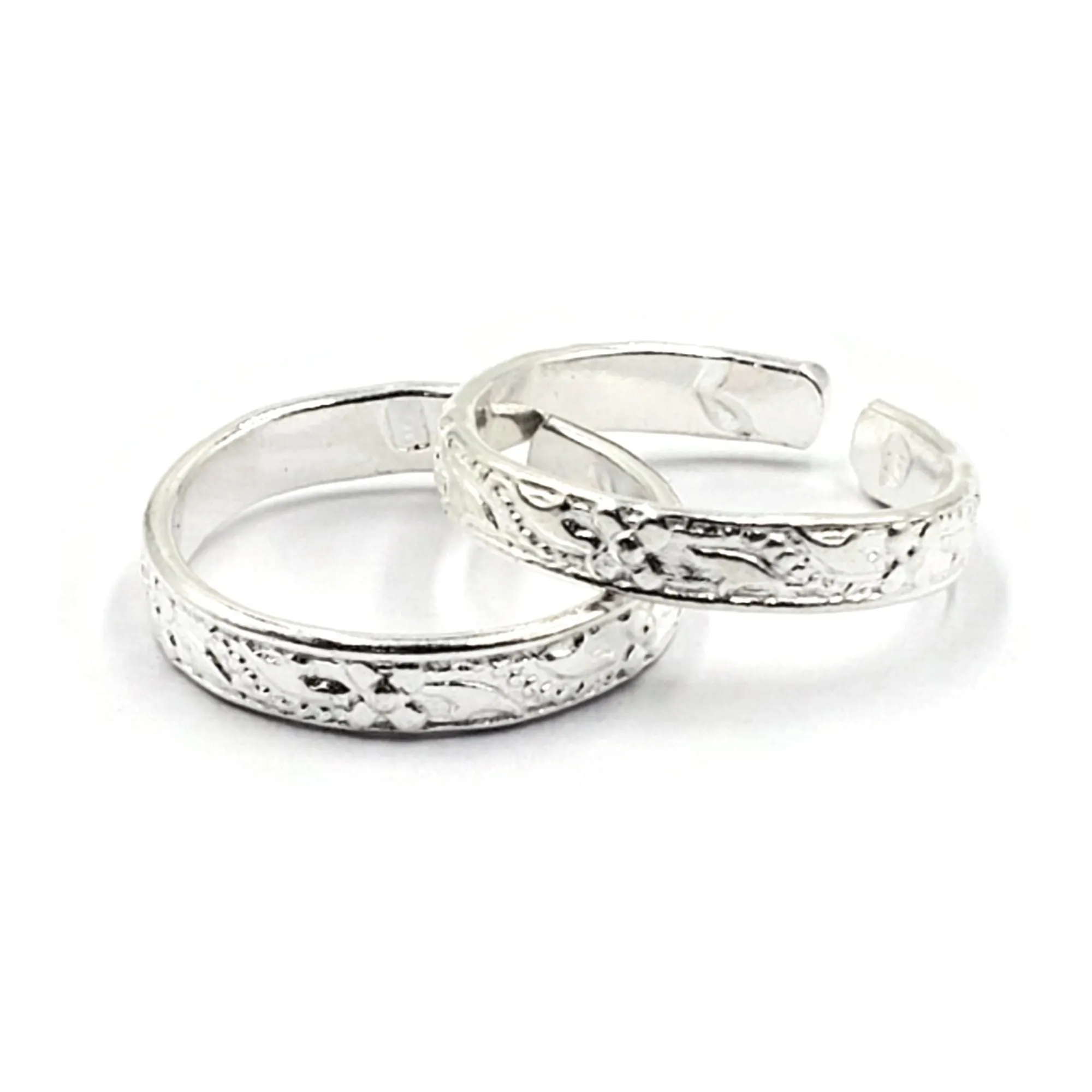 925 Sterling Silver Multicolor Toe-rings - Design #24