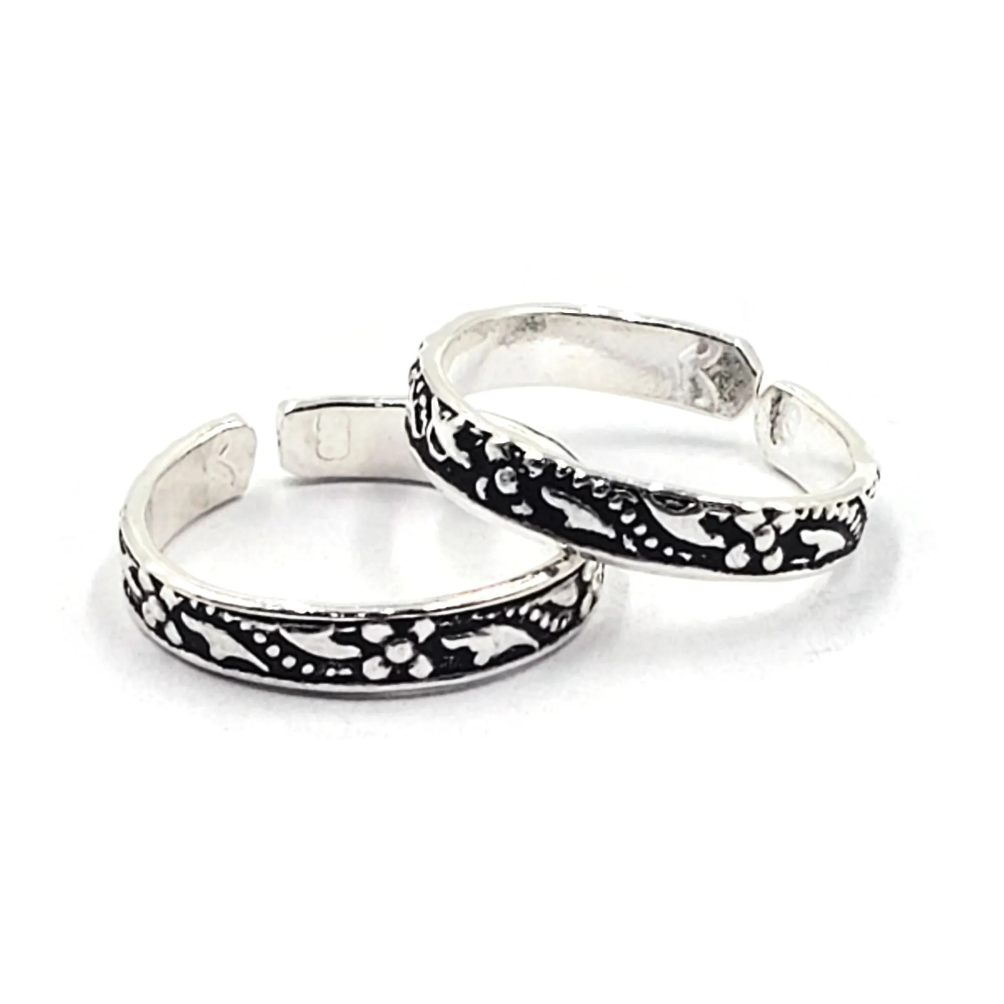 925 Sterling Silver Multicolor Toe-rings - Design #24