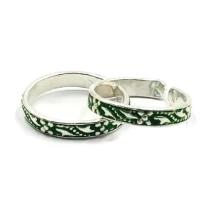 925 Sterling Silver Multicolor Toe-rings - Design #24