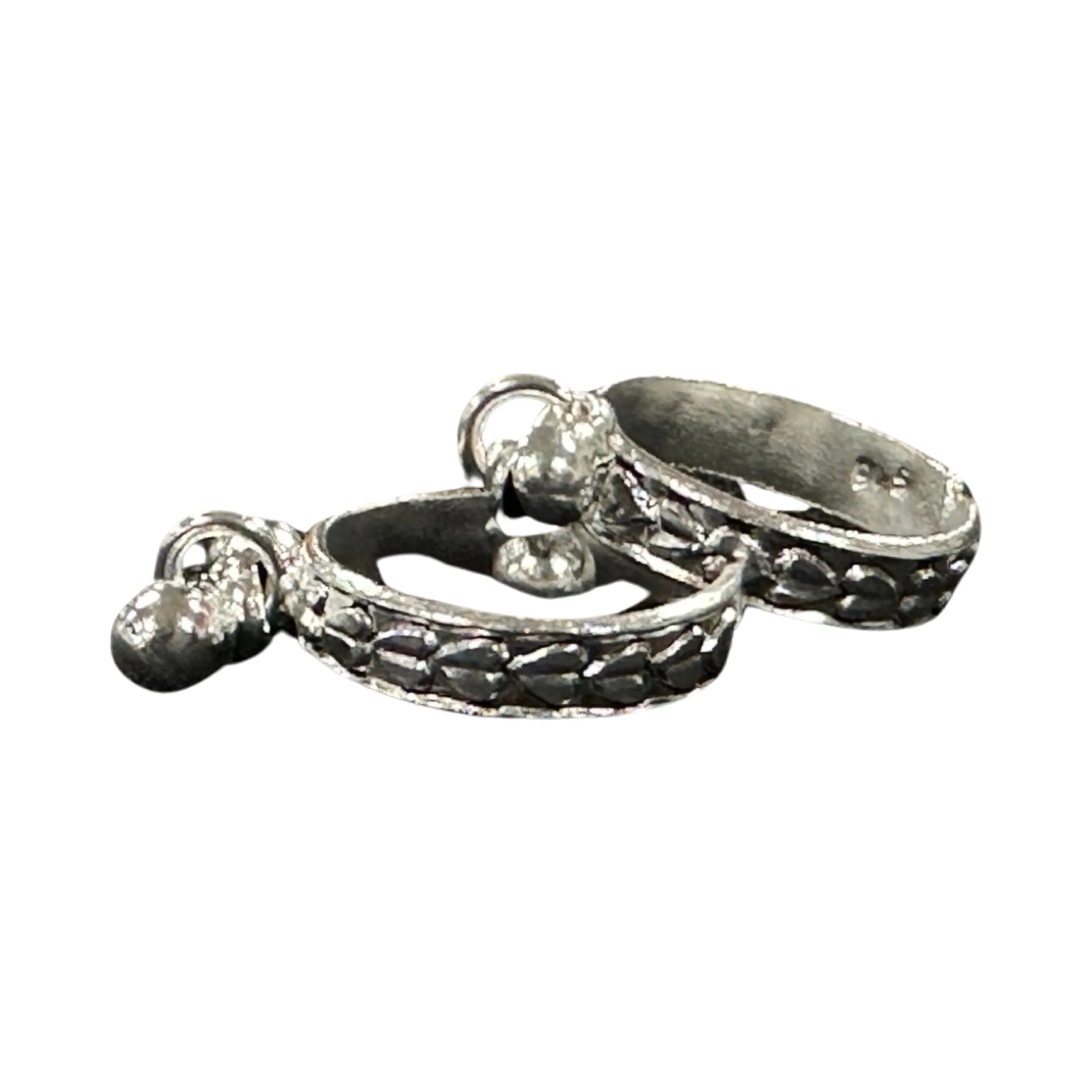 925 Sterling Silver Oxidized Toe-rings with bells - Design #19