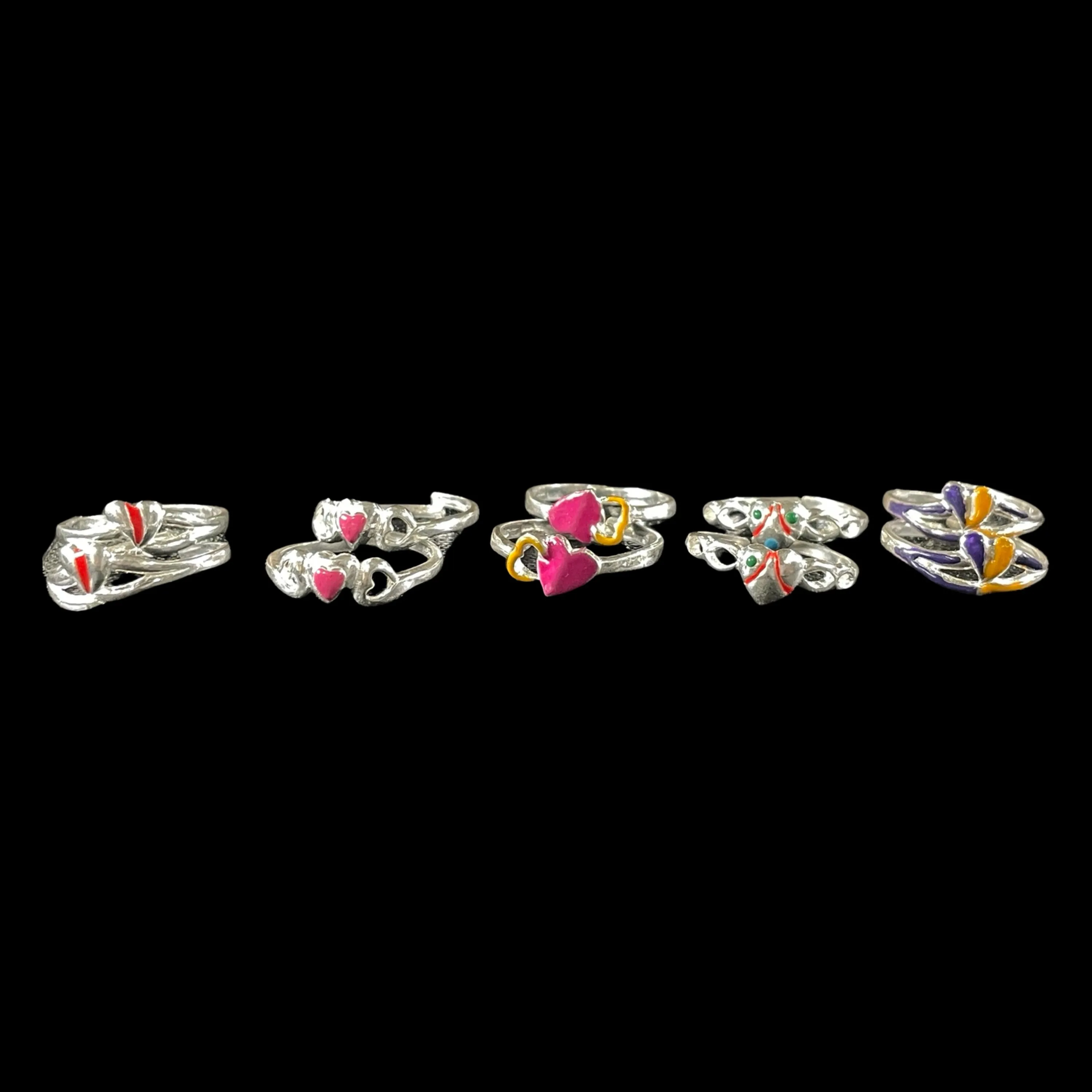 925 Sterling Silver Toe-rings (Pack of 5 Pairs)- Set #17