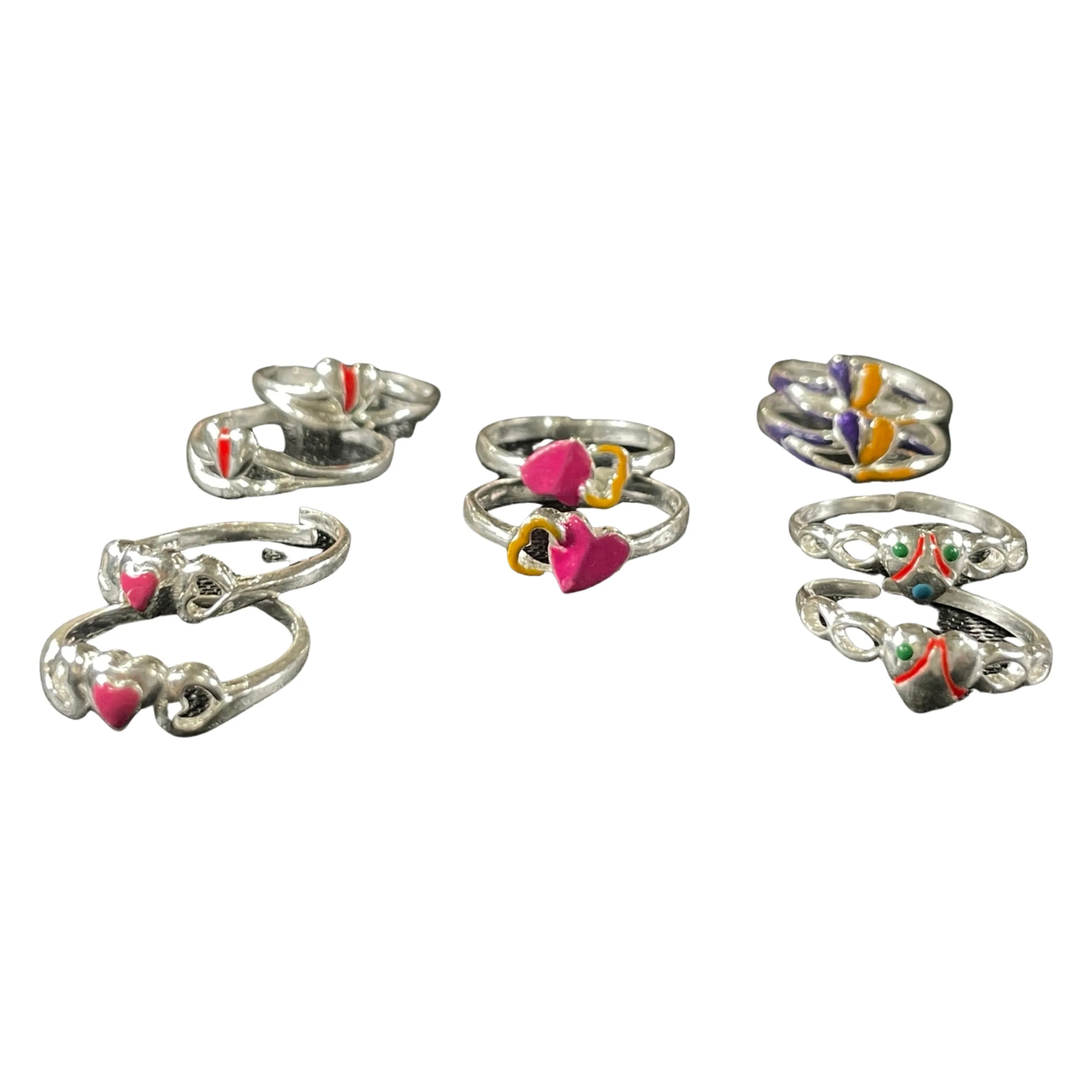 925 Sterling Silver Toe-rings (Pack of 5 Pairs)- Set #17