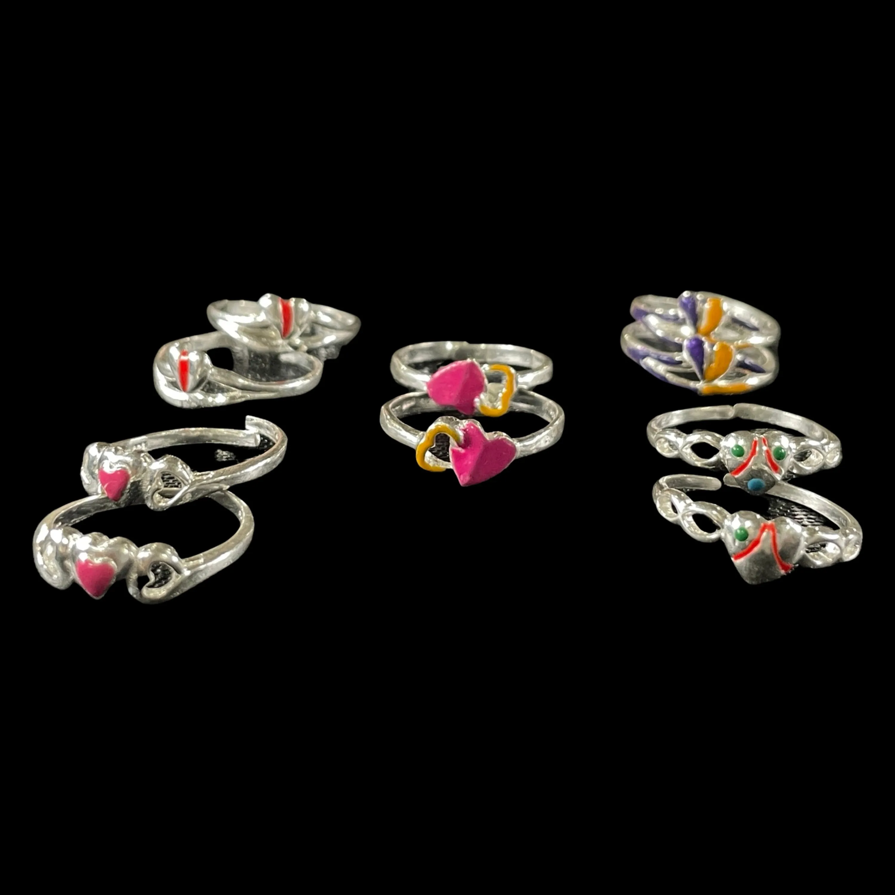 925 Sterling Silver Toe-rings (Pack of 5 Pairs)- Set #17