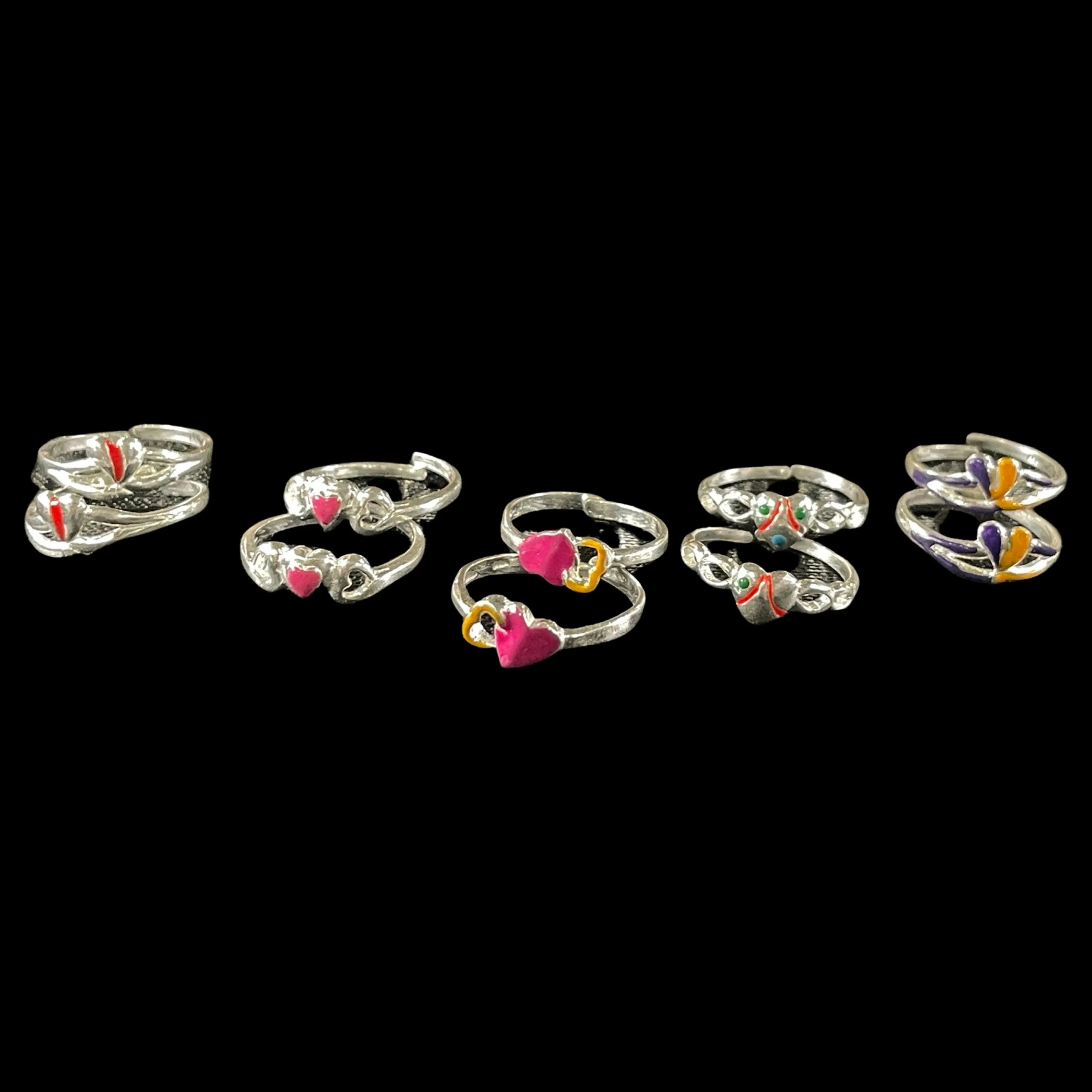 925 Sterling Silver Toe-rings (Pack of 5 Pairs)- Set #17