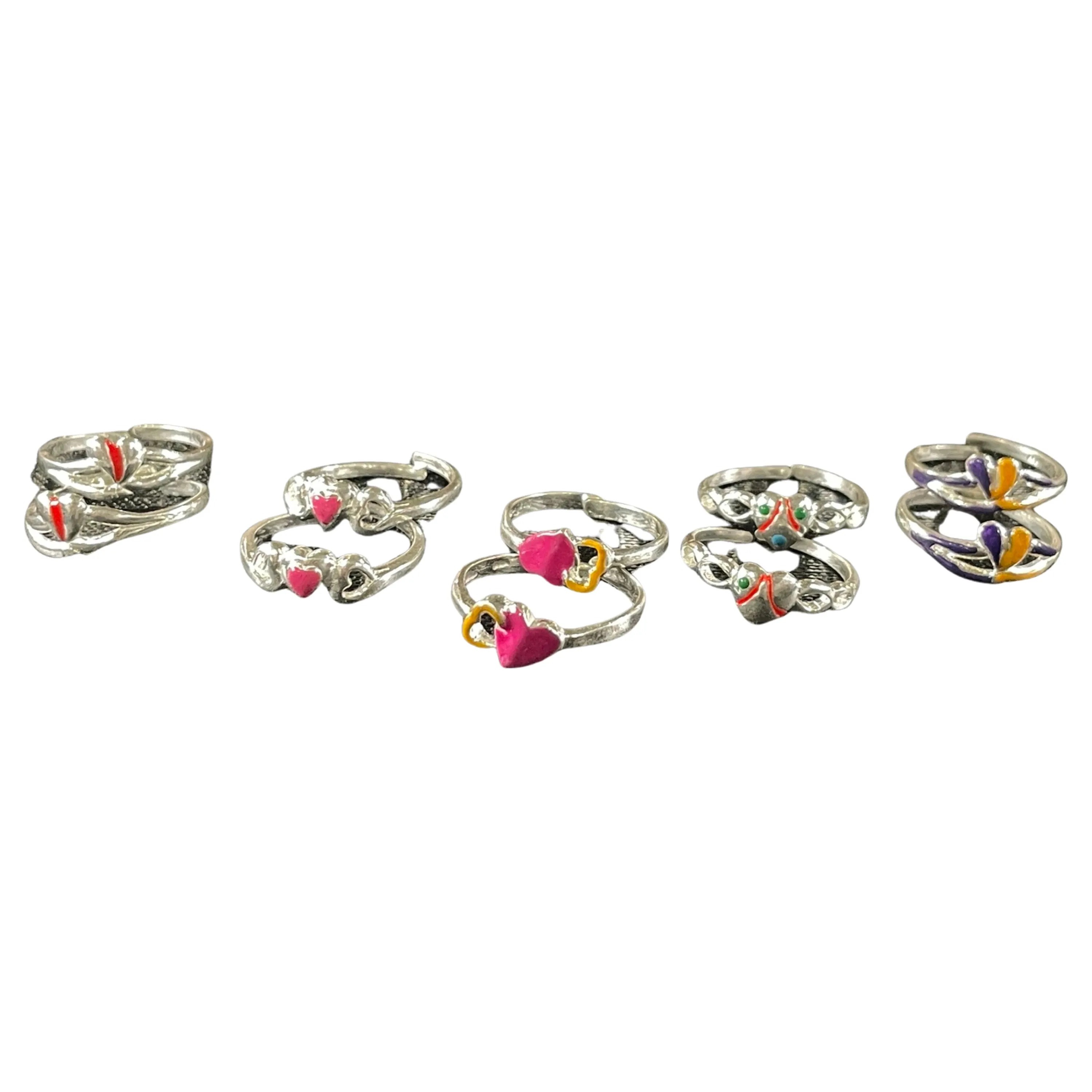 925 Sterling Silver Toe-rings (Pack of 5 Pairs)- Set #17