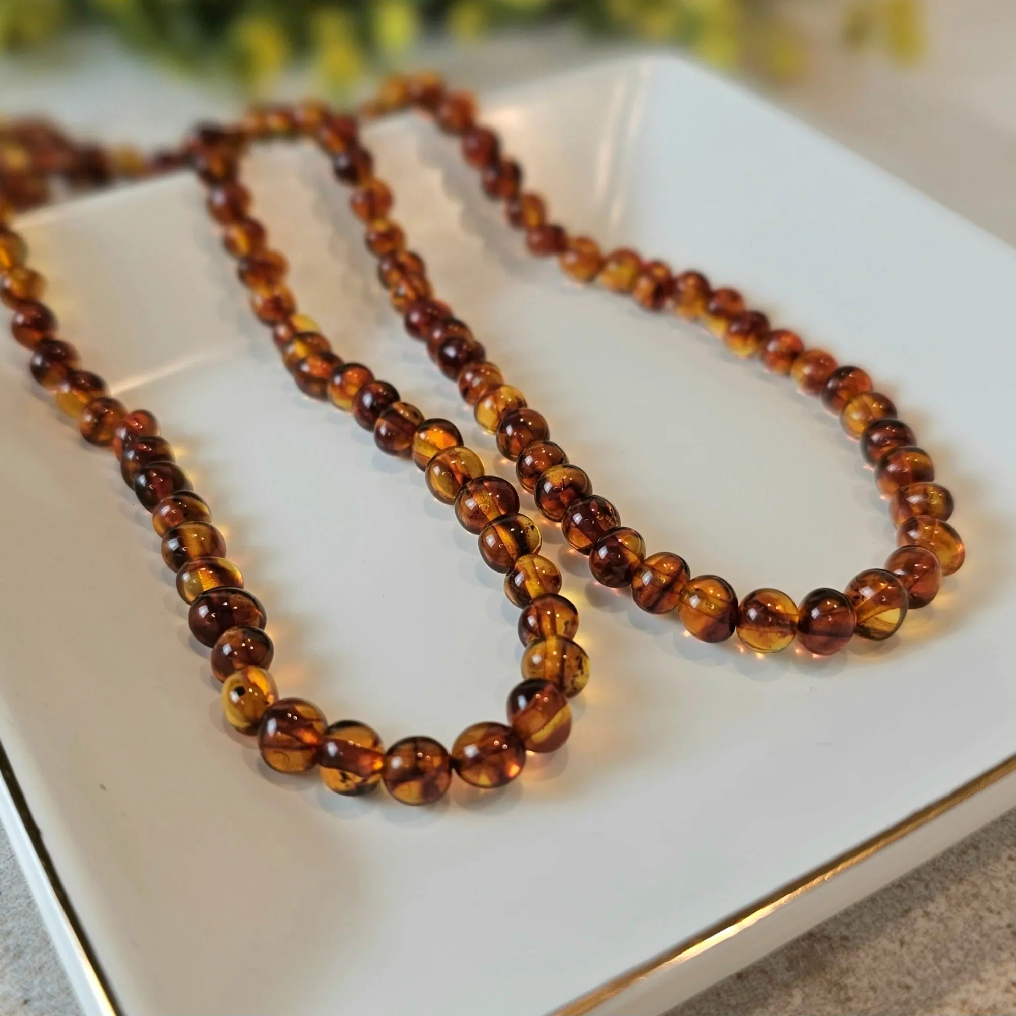 Adults | Dark Cognac Baltic Amber Necklace