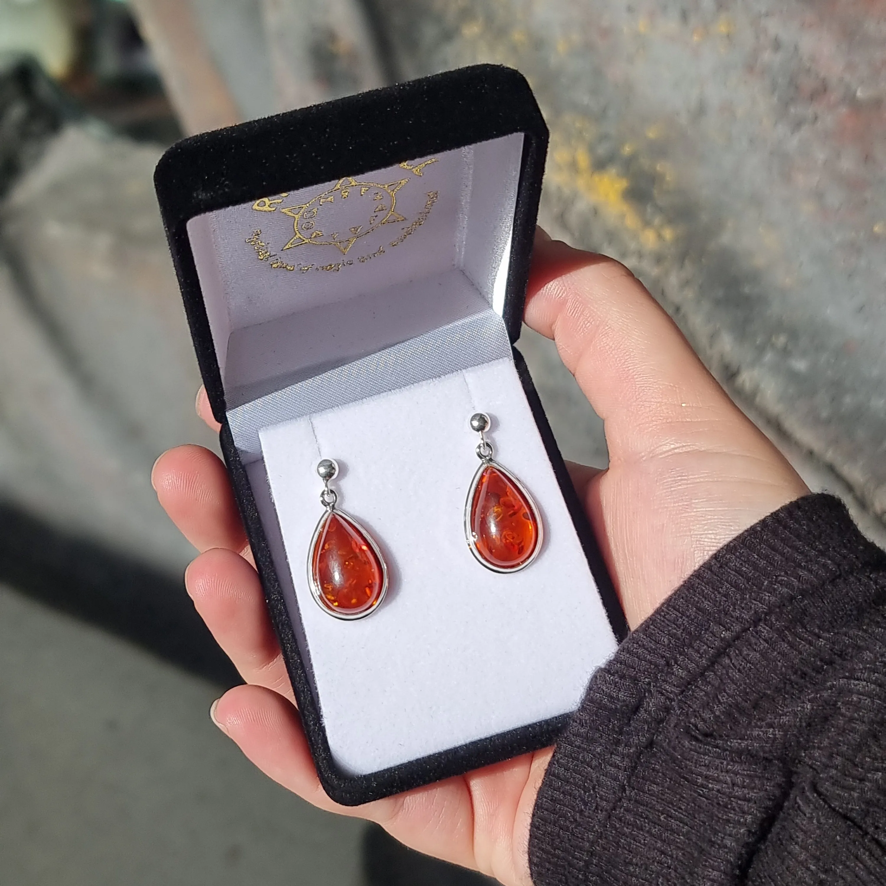 Amber earrings