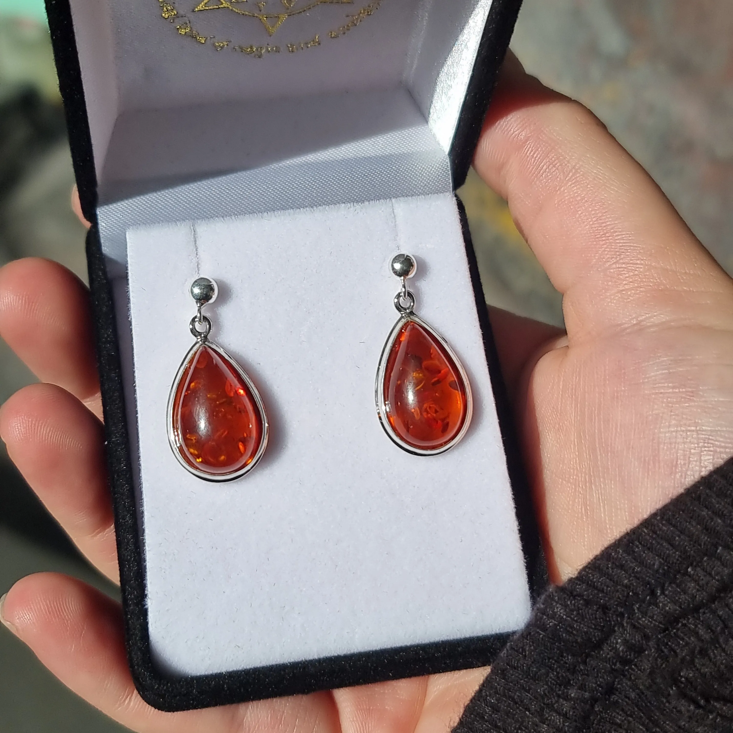 Amber earrings