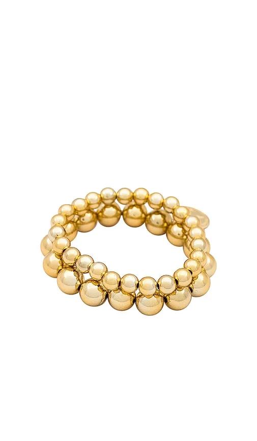 Amber Sceats Charm Duo Bracelet in Metallic Gold