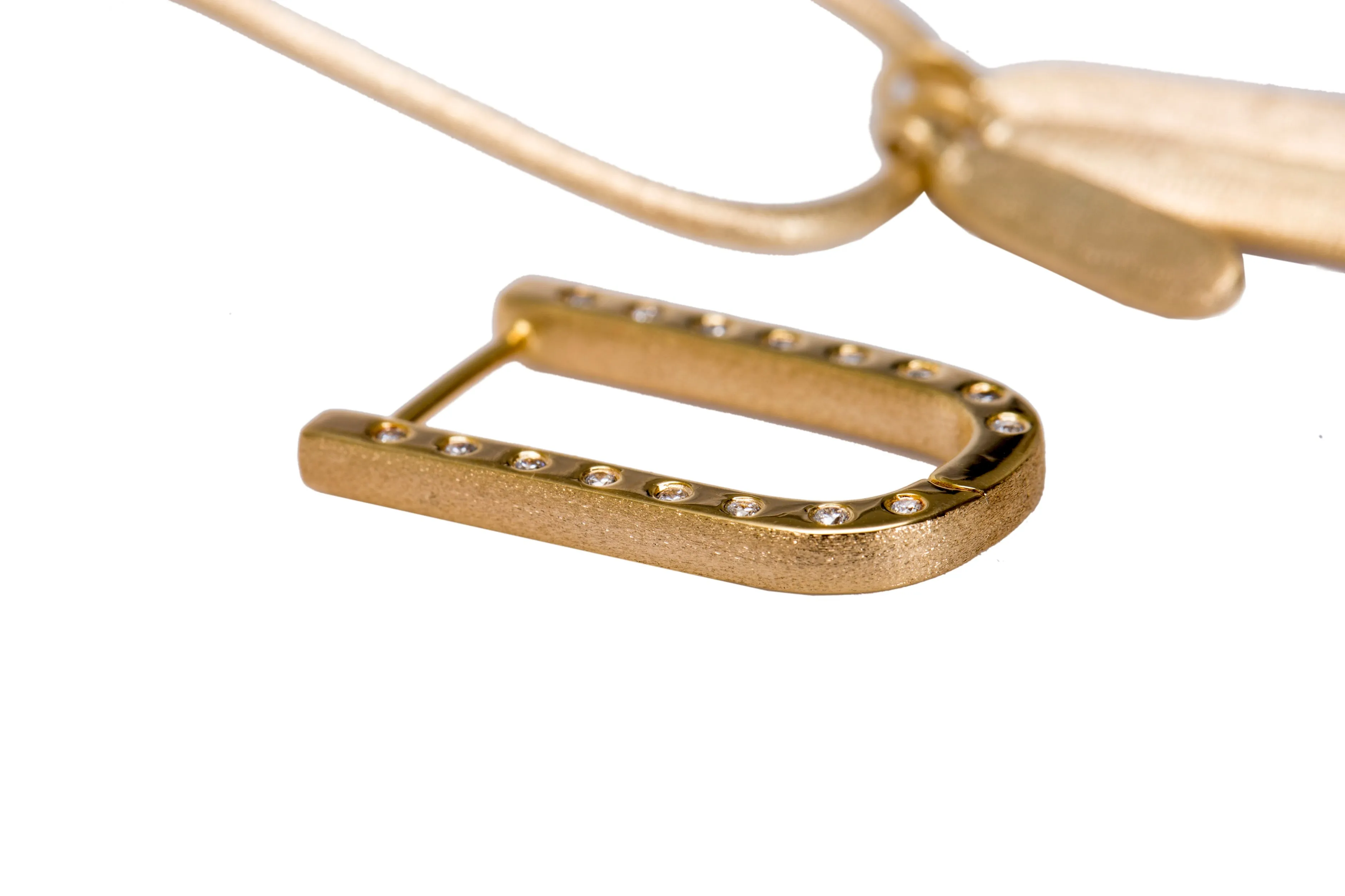 AMMANII Mix-and-Match Pavé Snake Drop Earrings in Vermeil Gold
