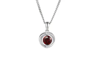 Amore Argento Sterling Silver Garnet Open Necklace