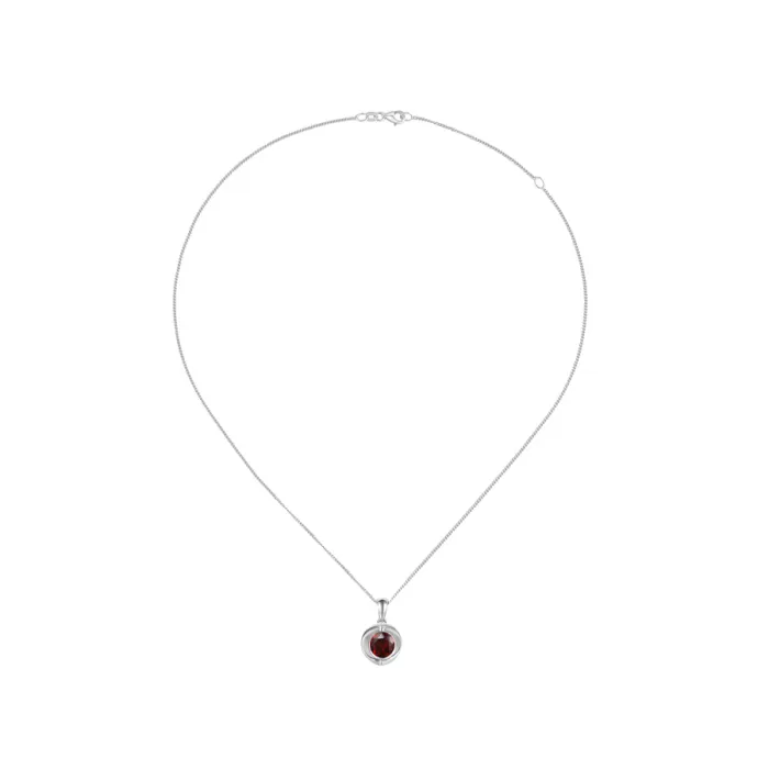 Amore Argento Sterling Silver Garnet Open Necklace
