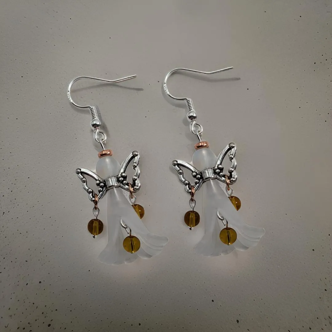 Angel Earrings - Amber