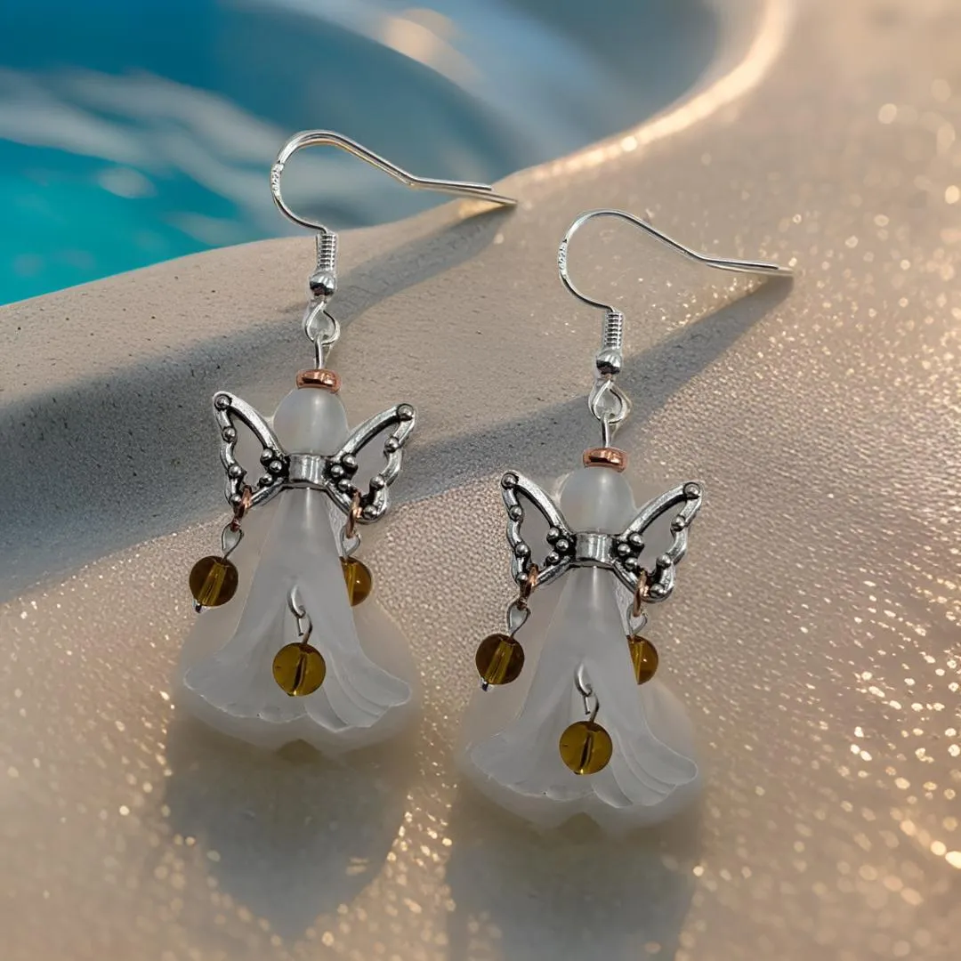 Angel Earrings - Amber