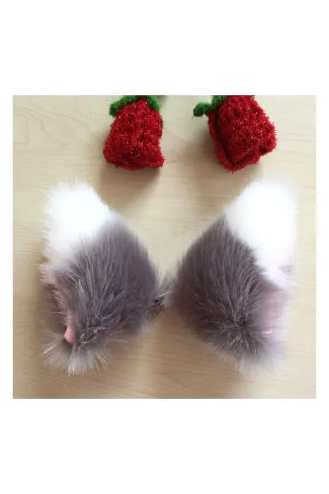 Anime Props Tip Plush Hairpin Solid  Fox Ears Cosplay Accessory