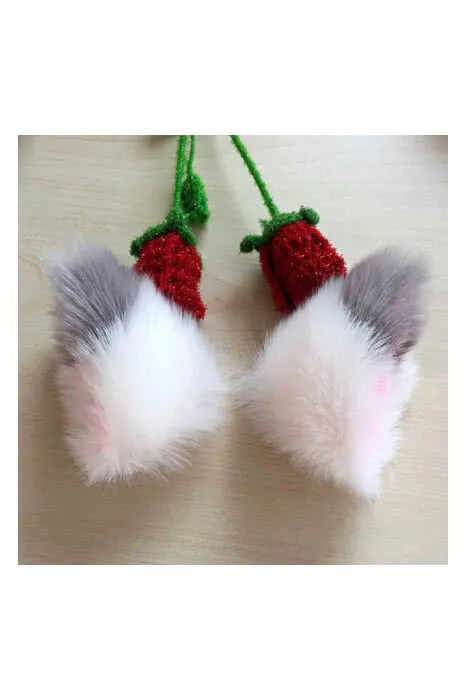 Anime Props Tip Plush Hairpin Solid  Fox Ears Cosplay Accessory