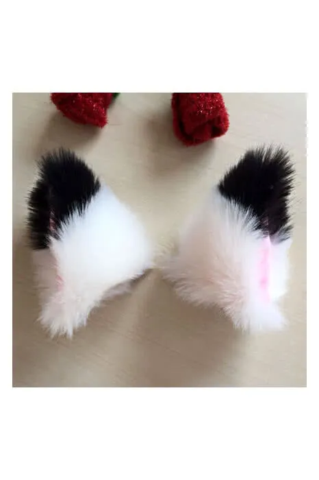 Anime Props Tip Plush Hairpin Solid  Fox Ears Cosplay Accessory