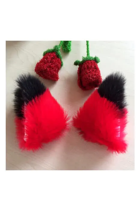 Anime Props Tip Plush Hairpin Solid  Fox Ears Cosplay Accessory