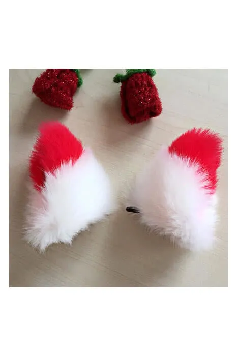 Anime Props Tip Plush Hairpin Solid  Fox Ears Cosplay Accessory