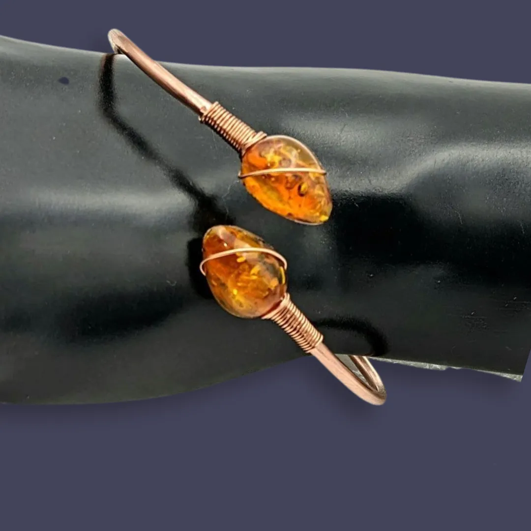 Baltic Amber Copper Bracelet
