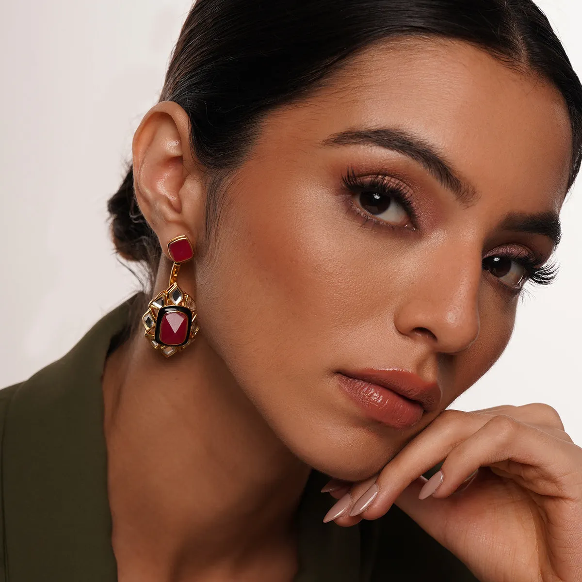 Begum Haute Pink Duplet Earrings