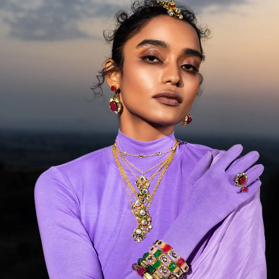 Begum Haute Pink Duplet Earrings
