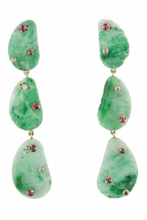 Cascade Long Jade Earrings