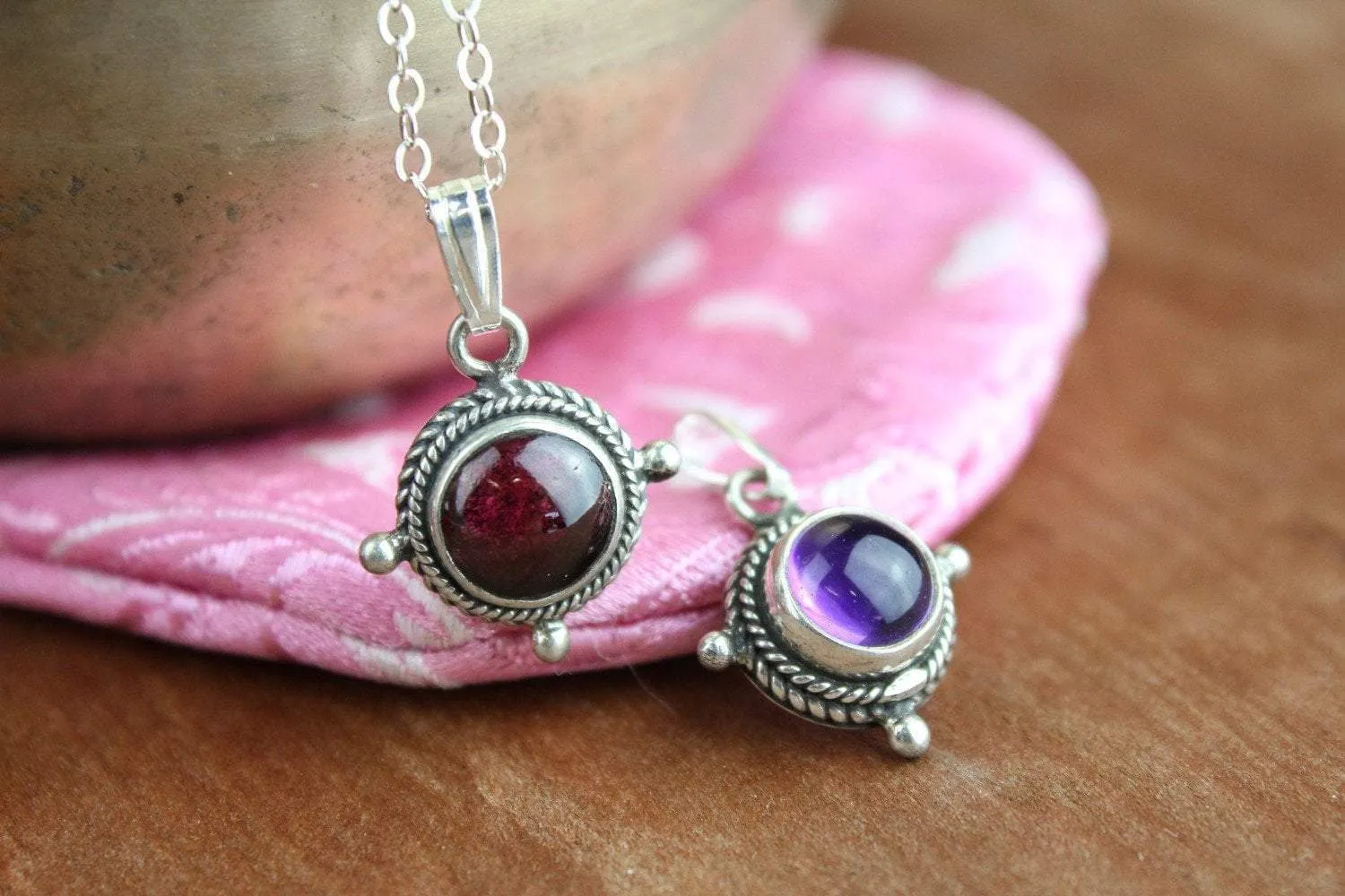Charm Necklace Gift Set with Mala Bag