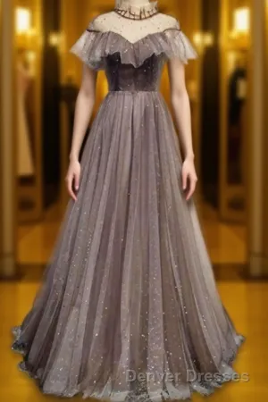 Charming Elegant Long A-line Floor Length Simple Party Prom Dresses