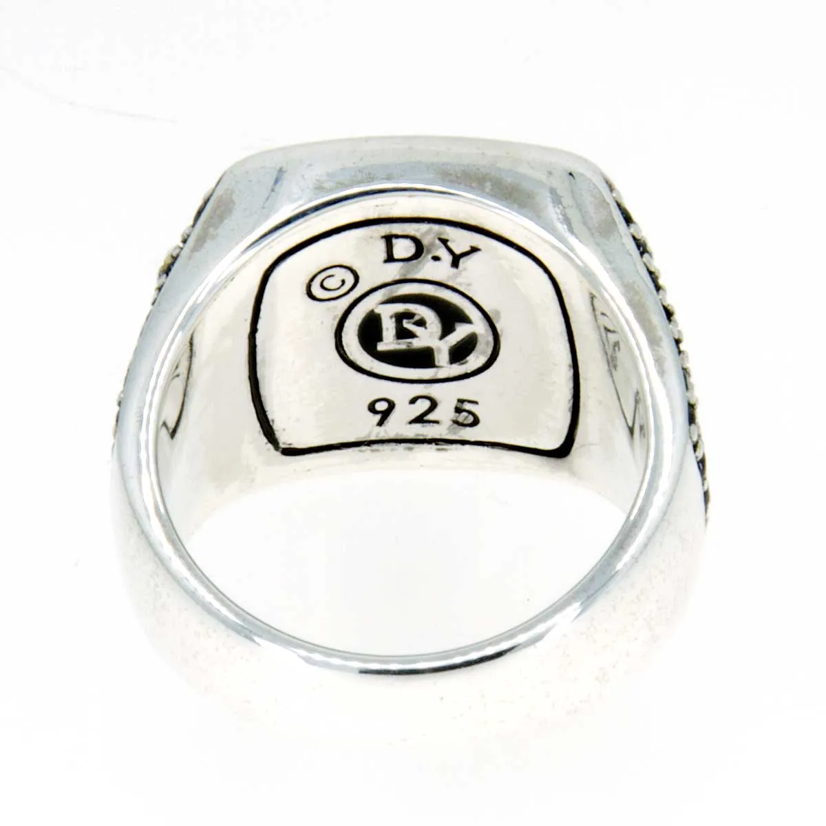 David Yurman Waves Signet Ring with Black Diamonds